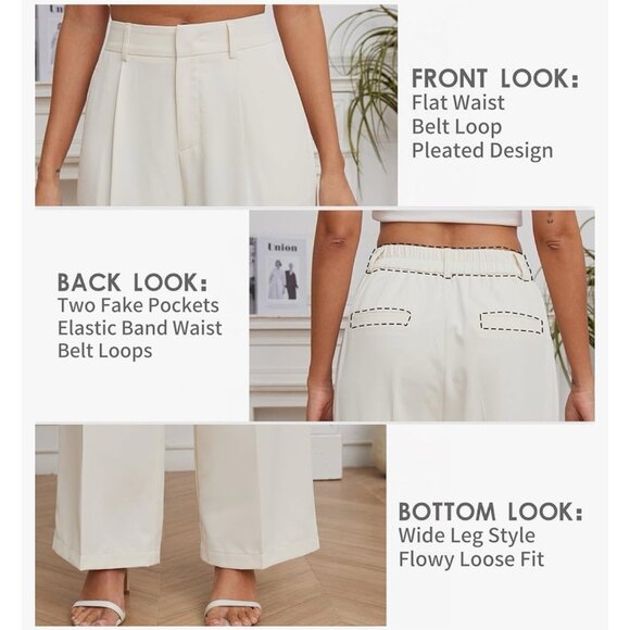 Womens Wide Leg Palazzo Dress Pants with Pockets Size 2XL Lime Green NWT - Picture 3 of 14